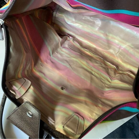 Joann Marie Designs Waterproof Fold-Up Brown pink large tote Beach diaper bag - Picture 6 of 10